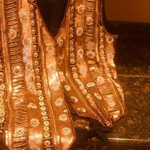 Vest Sequined custom design and hand beaded